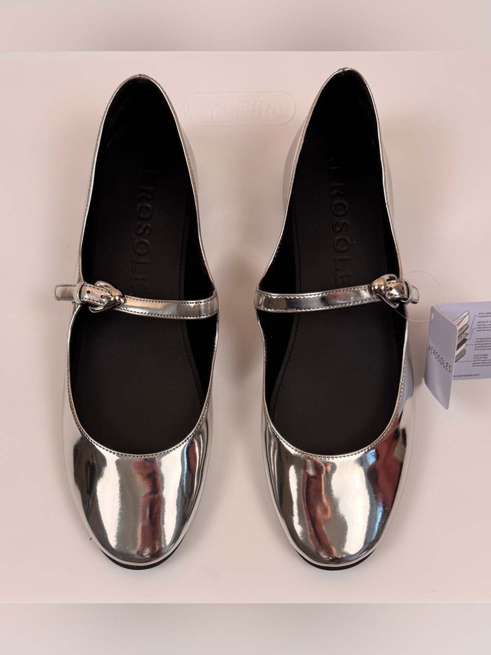 Aerosoles Perry Ballet Flat in Silver Mirror Metallic